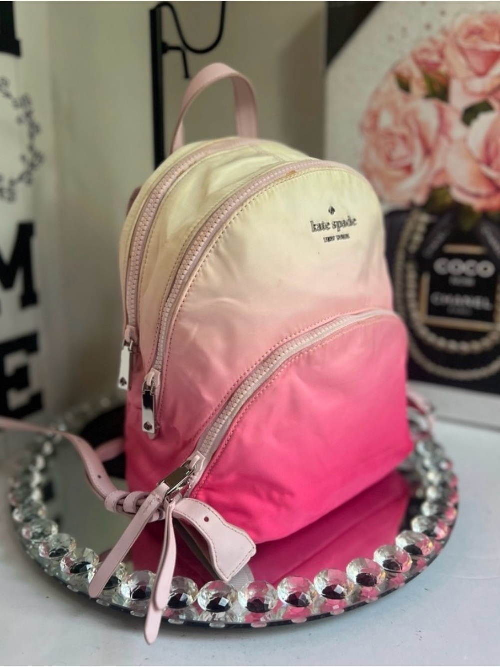Kate Spade New York Karissa Nylon medium backpack ombre pink - Picture 4 of 10